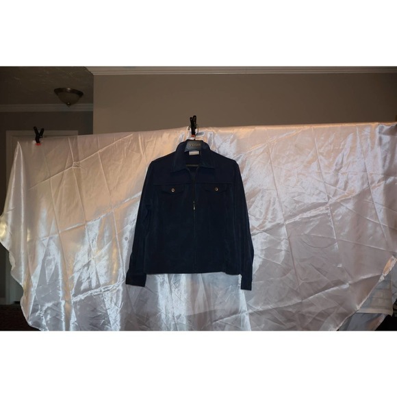 Alfred Dunner Women Size 10 Petite Jacket, Blue Corduroy - Picture 2 of 10